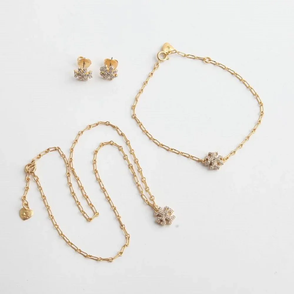 Tory Burch Gold Flower Pendant Necklace